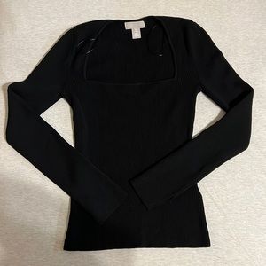 H&M black square neck sweater
